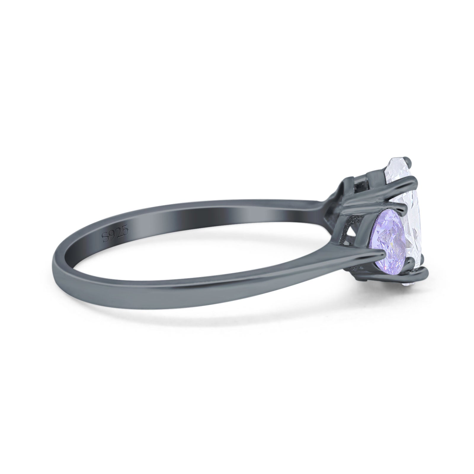 Art Deco Oval Natural Stone Trio Ring