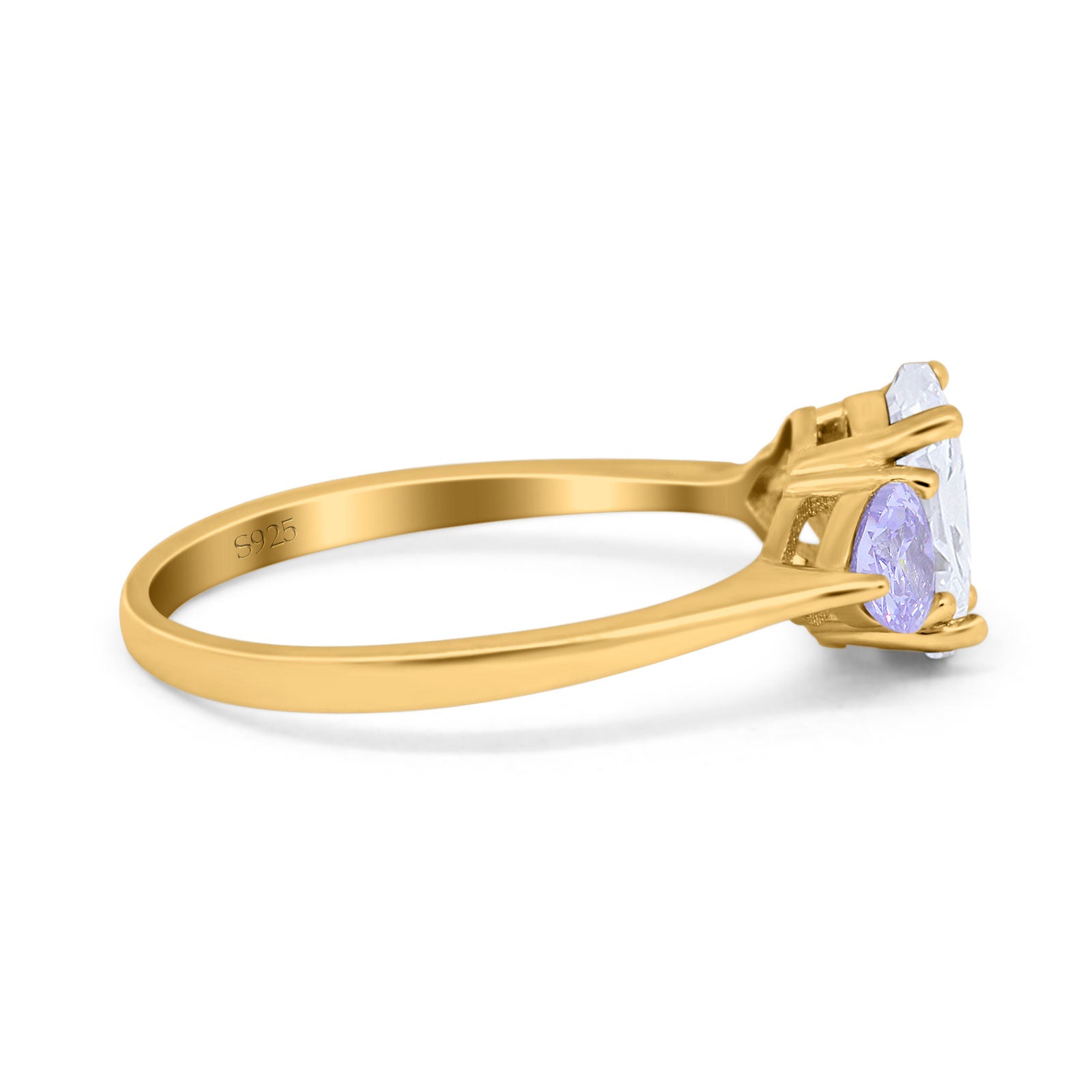 Art Deco Oval Natural Stone Trio Ring