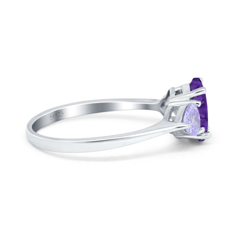 Art Deco Oval Natural Stone Trio Ring