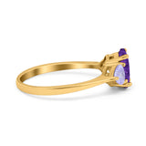 Art Deco Oval Natural Stone Trio Ring