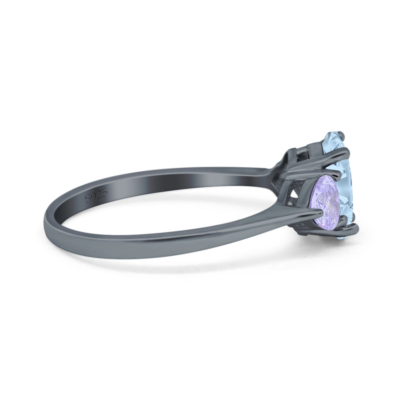 Art Deco Oval Natural Stone Trio Ring