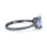Art Deco Oval Natural Stone Trio Ring