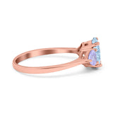 Art Deco Oval Natural Stone Trio Ring