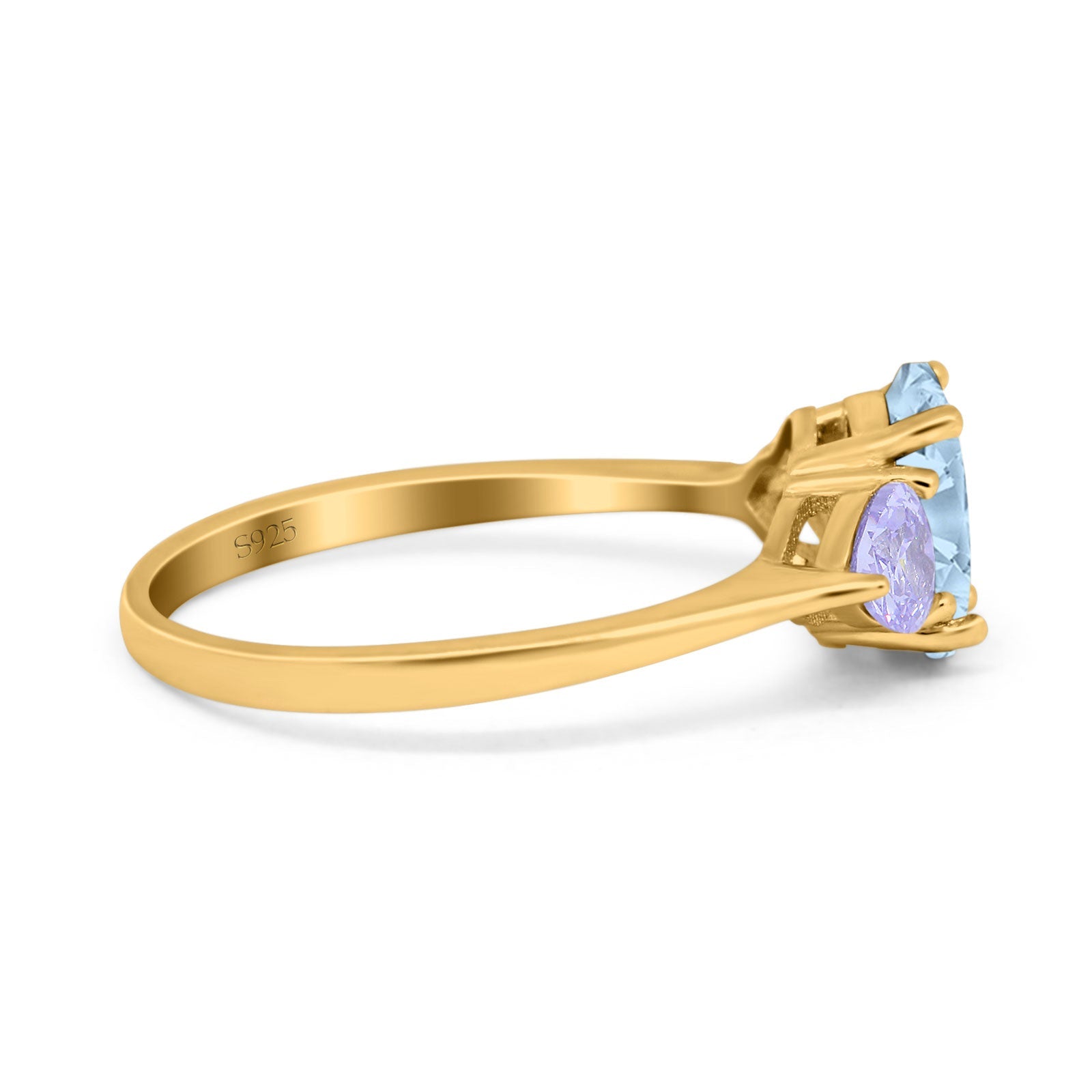 Art Deco Oval Natural Stone Trio Ring
