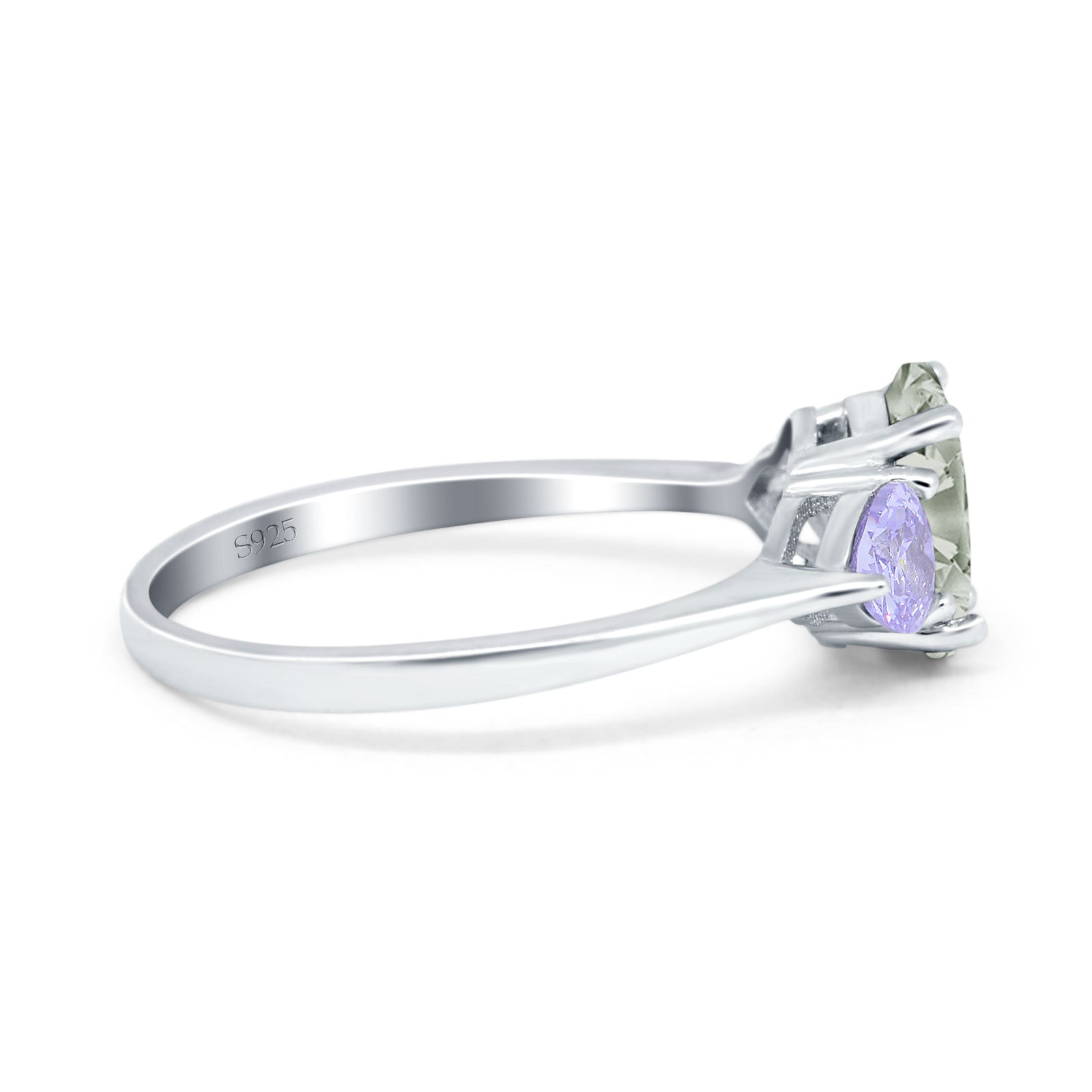 Art Deco Oval Natural Stone Trio Ring