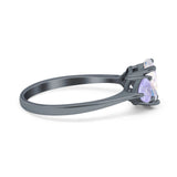 Art Deco Oval Natural Stone Trio Ring