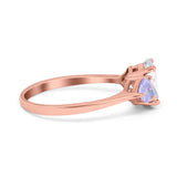 Art Deco Oval Natural Stone Trio Ring