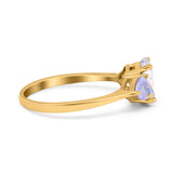 Art Deco Oval Natural Stone Trio Ring