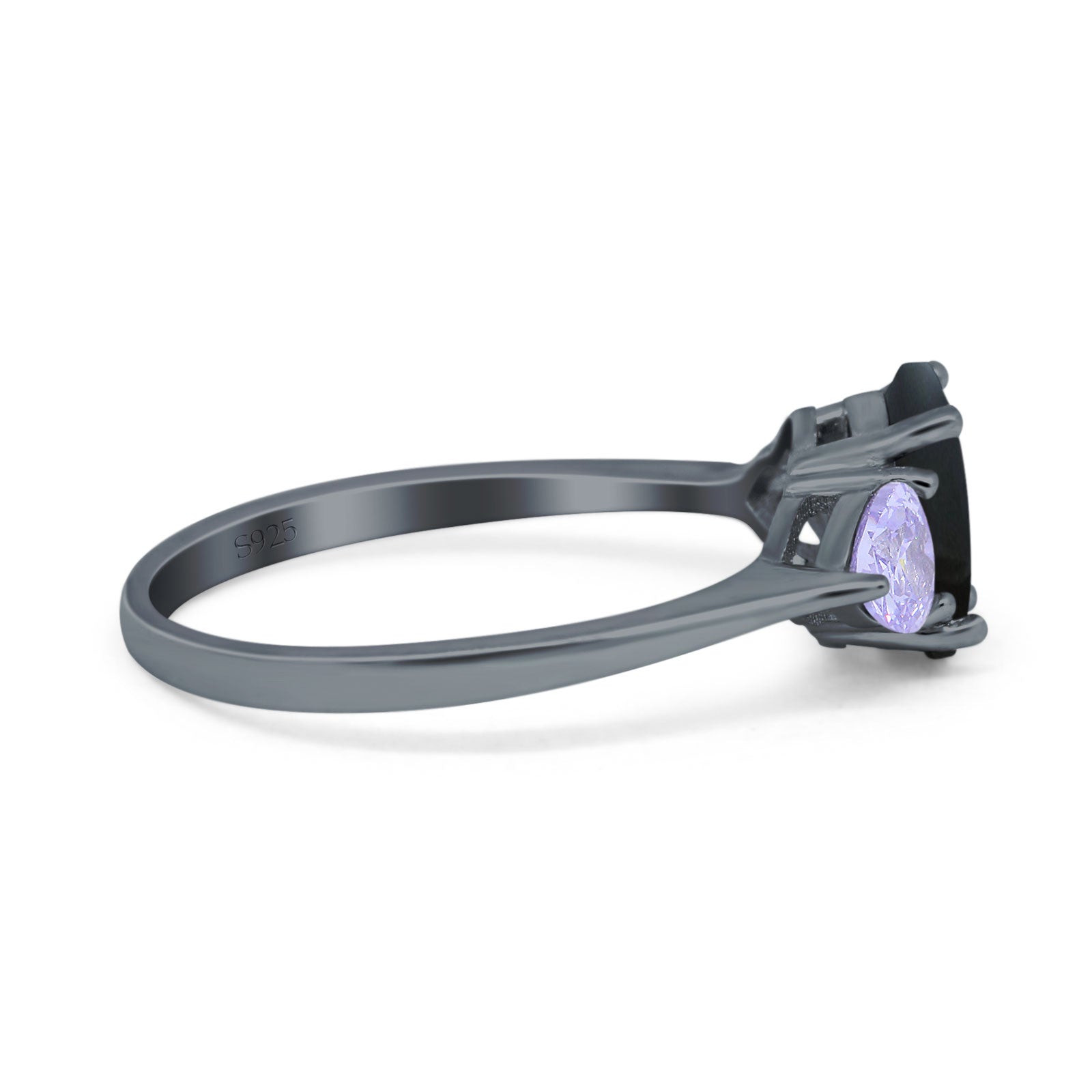 Art Deco Oval Natural Stone Trio Ring