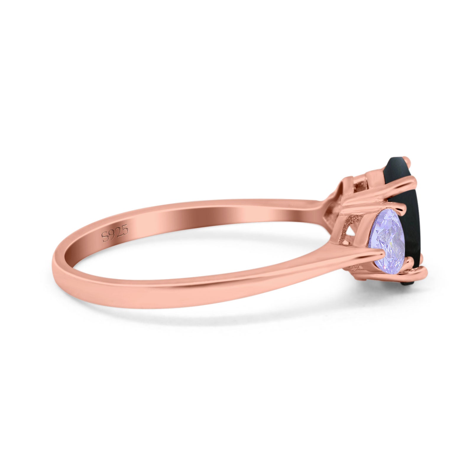 Art Deco Oval Natural Stone Trio Ring