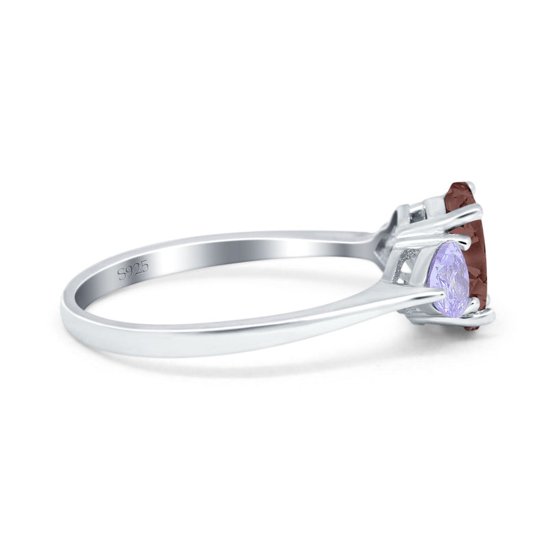 Art Deco Oval Natural Stone Trio Ring