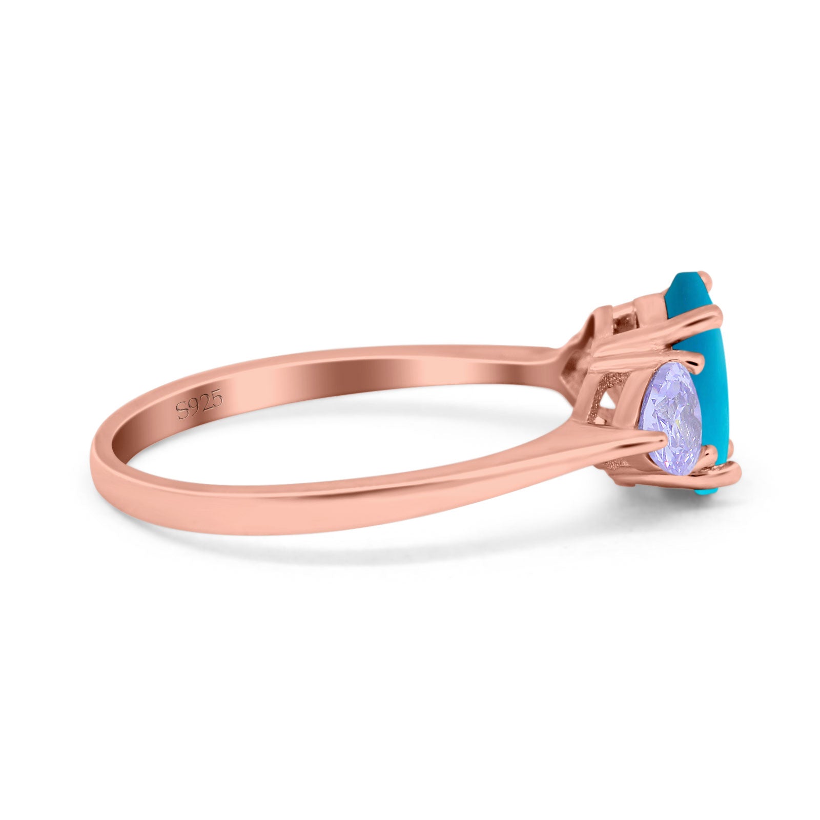 Art Deco Oval Natural Stone Trio Ring