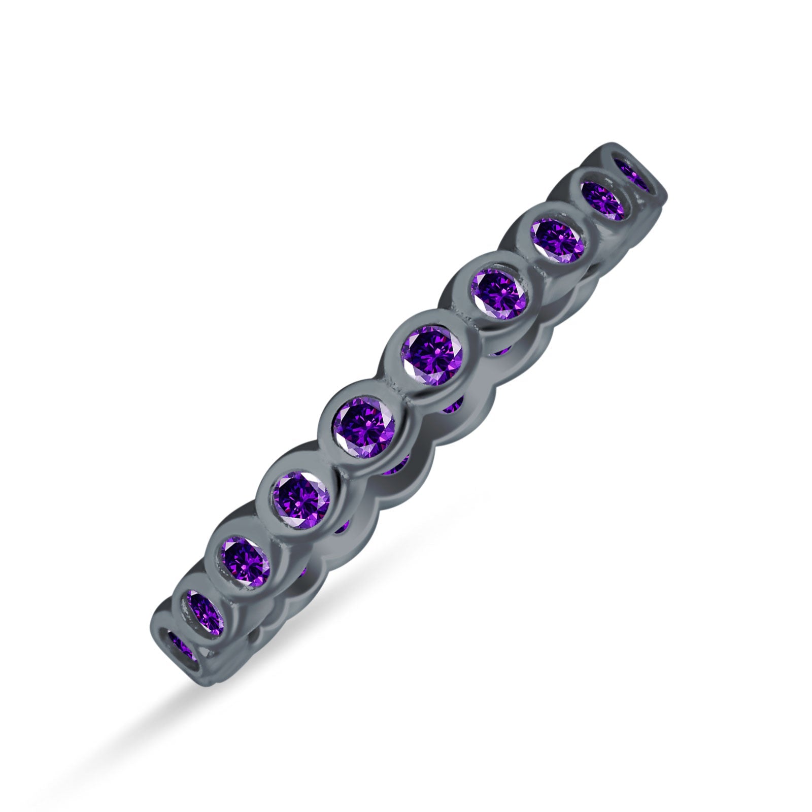 Full Eternity CZ Bezel Set Ring