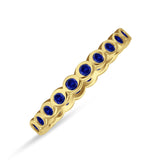 Minimalist 3mm Full Eternity Band Bezel Set Blue Sapphire CZ 925 Sterling Silver