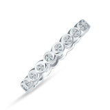 Minimalist 3mm Full Eternity Band Bezel Set Cubic Zirconia 925 Sterling Silver