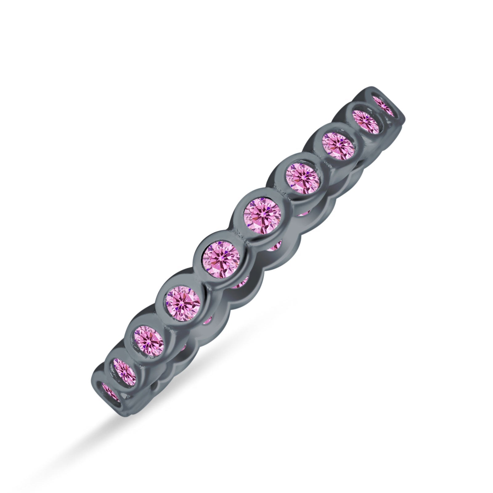 Full Eternity CZ Bezel Set Ring