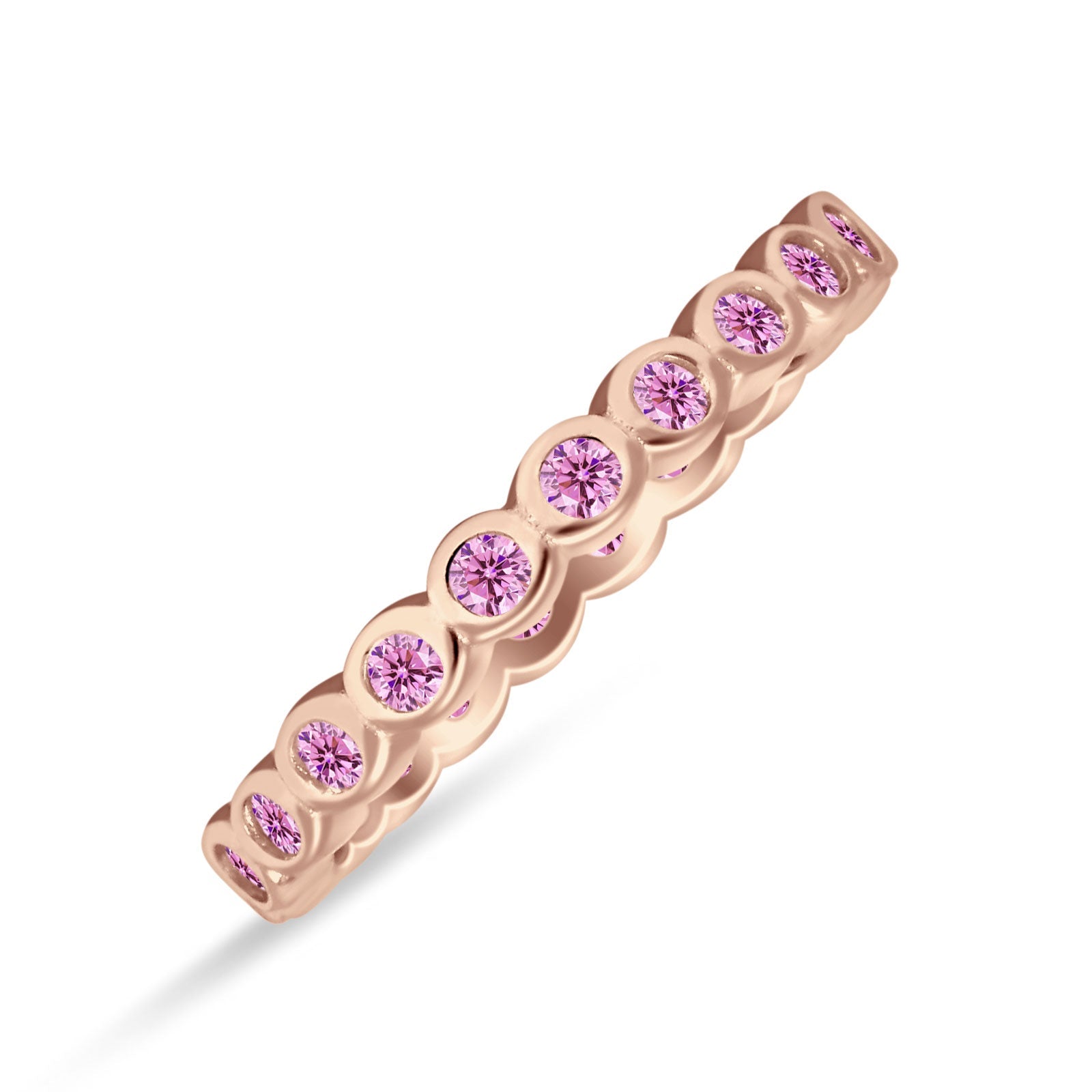 Full Eternity CZ Bezel Set Ring