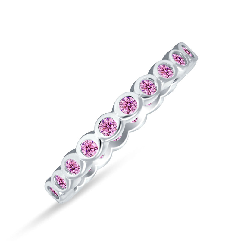 Full Eternity CZ Bezel Set Ring