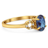 Art Deco Oval Natural Stone Filigree Ring