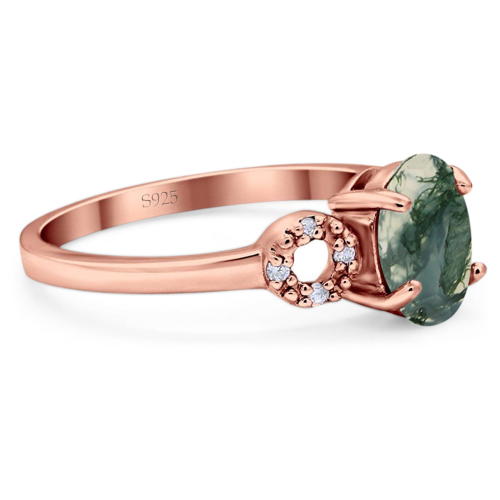 Art Deco Oval Natural Stone Filigree Ring