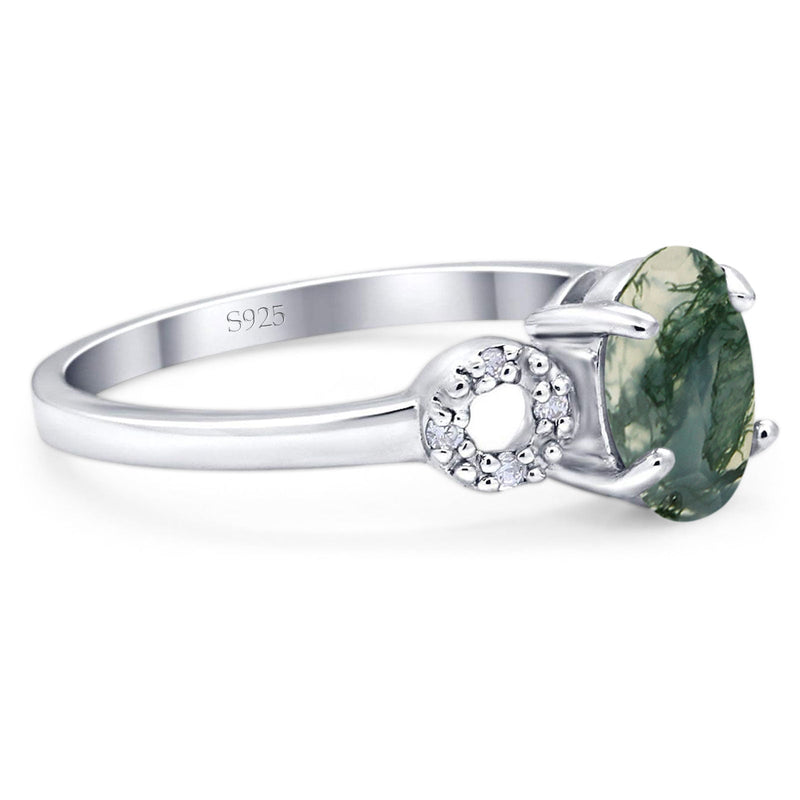 Art Deco Oval Natural Stone Filigree Ring