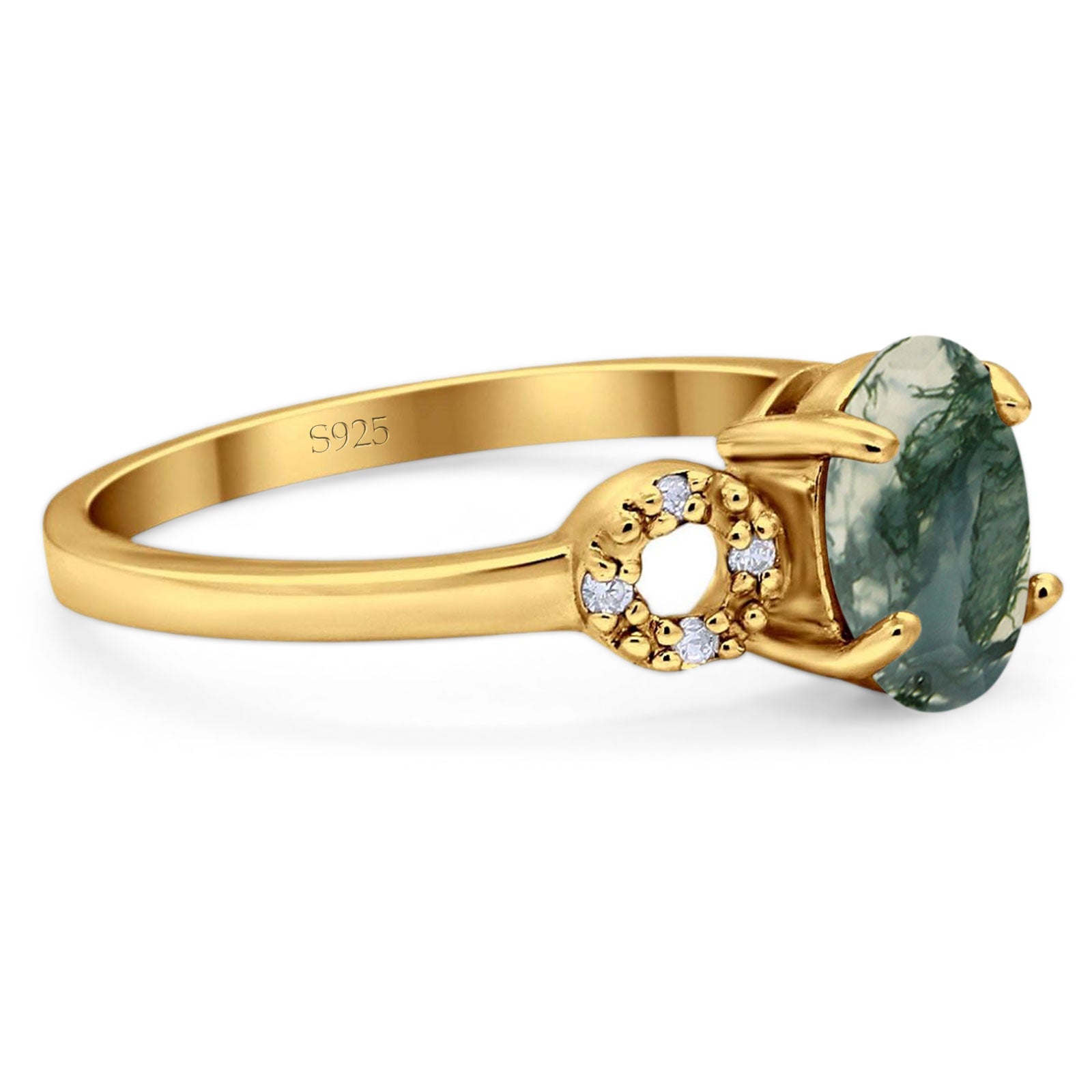 Art Deco Oval Natural Stone Filigree Ring