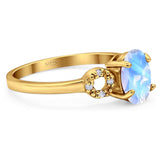 Art Deco Oval Natural Stone Filigree Ring