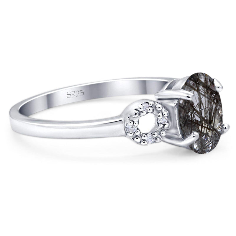Art Deco Oval Natural Stone Filigree Ring