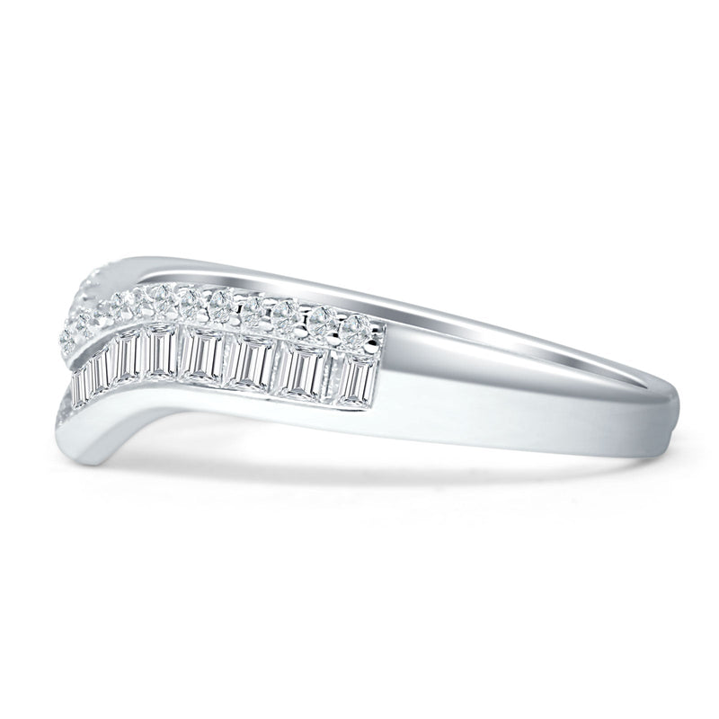 Curved Contour Chevron Ring
