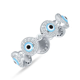 Round Halo CZ Evil Eye Ring