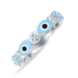 Evil Eye Ring CZ Full Eternity Band.