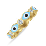 Evil Eye Ring CZ Full Eternity Band.
