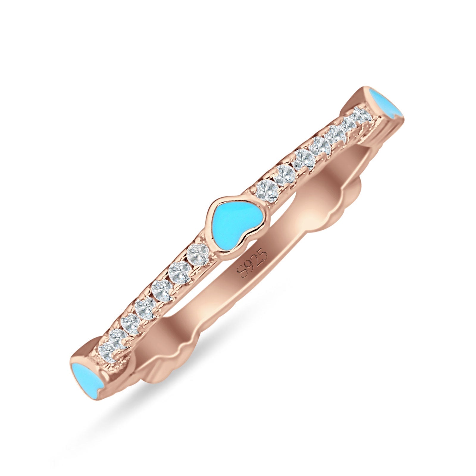 Heart Turquoise Full Eternity Band.