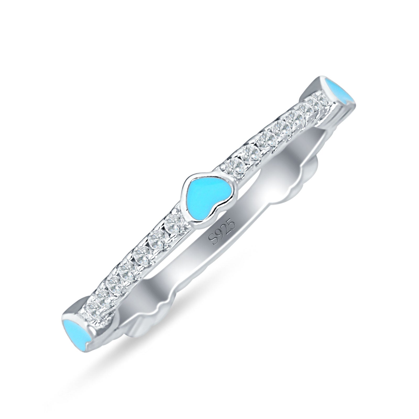 Heart Turquoise Full Eternity Band.