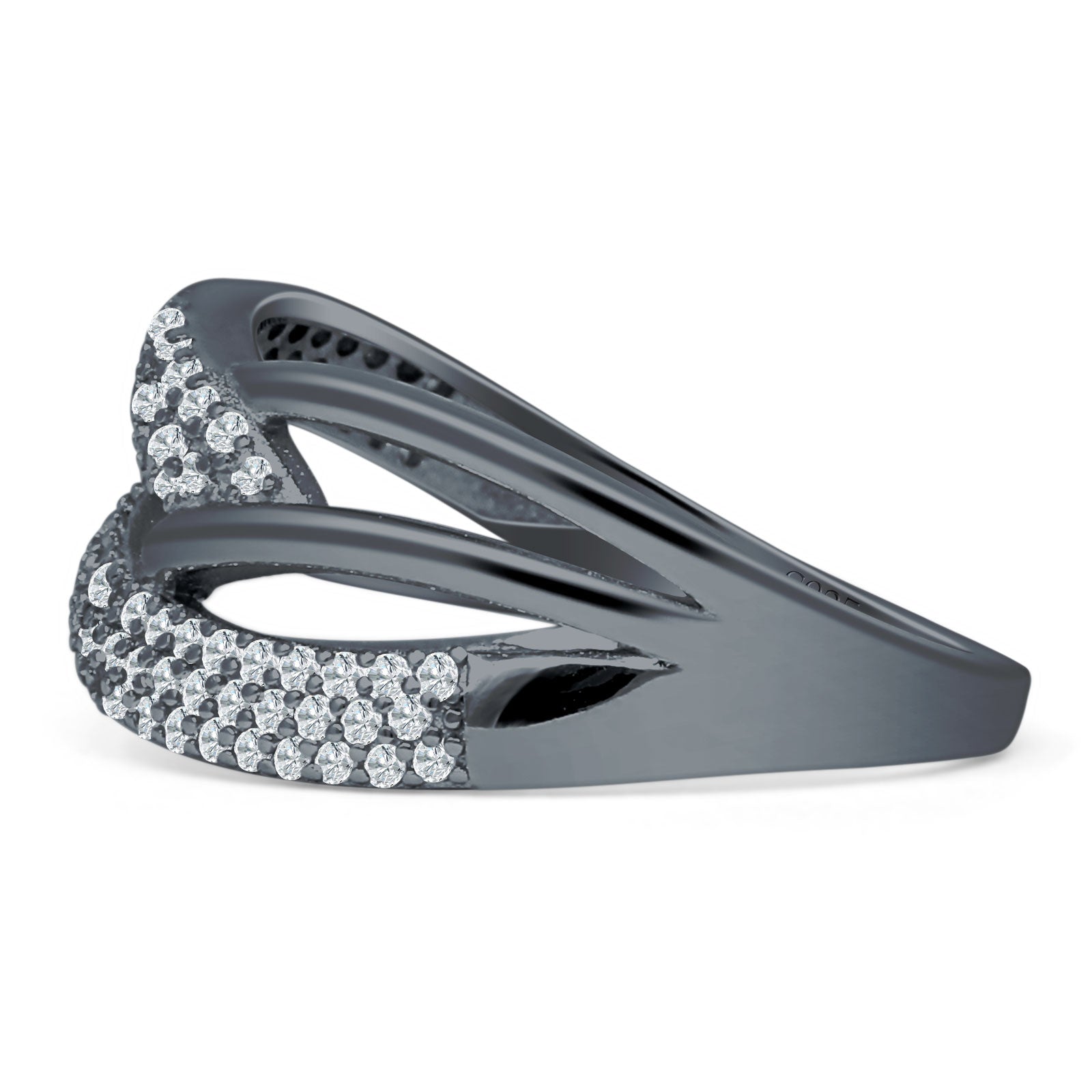 Crossover Ring Stackable Band