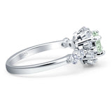 Vintage Style Round Natural Stone Flower Ring