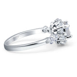 Vintage Style Round Natural Stone Flower Ring