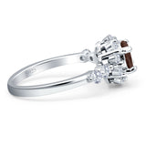 Vintage Style Round Natural Stone Flower Ring