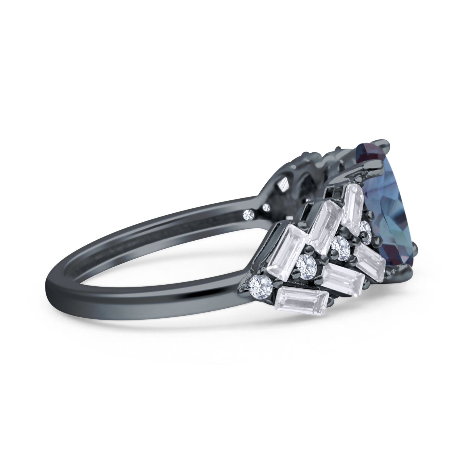Oval Natural Stone Wedding Cocktail Ring
