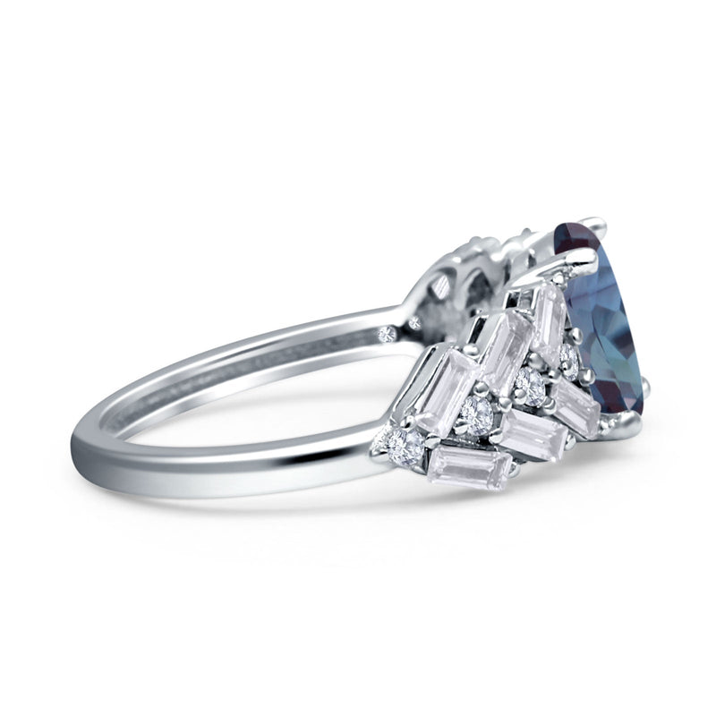 Oval Natural Stone Wedding Cocktail Ring