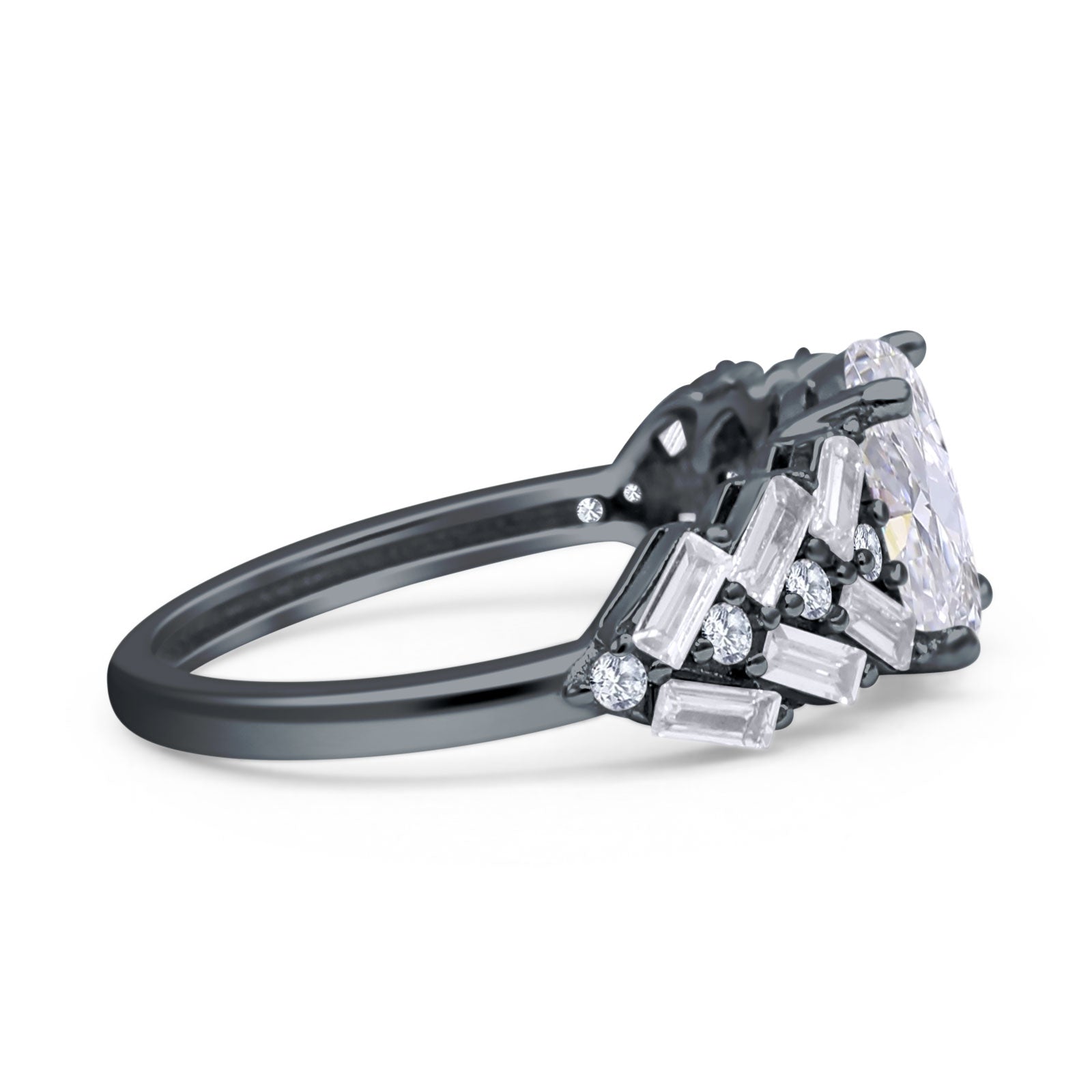 Oval Natural Stone Wedding Cocktail Ring