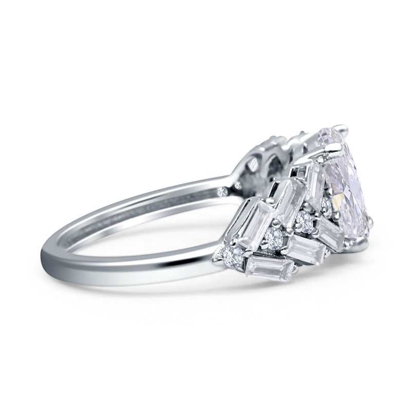Oval Natural Stone Wedding Cocktail Ring