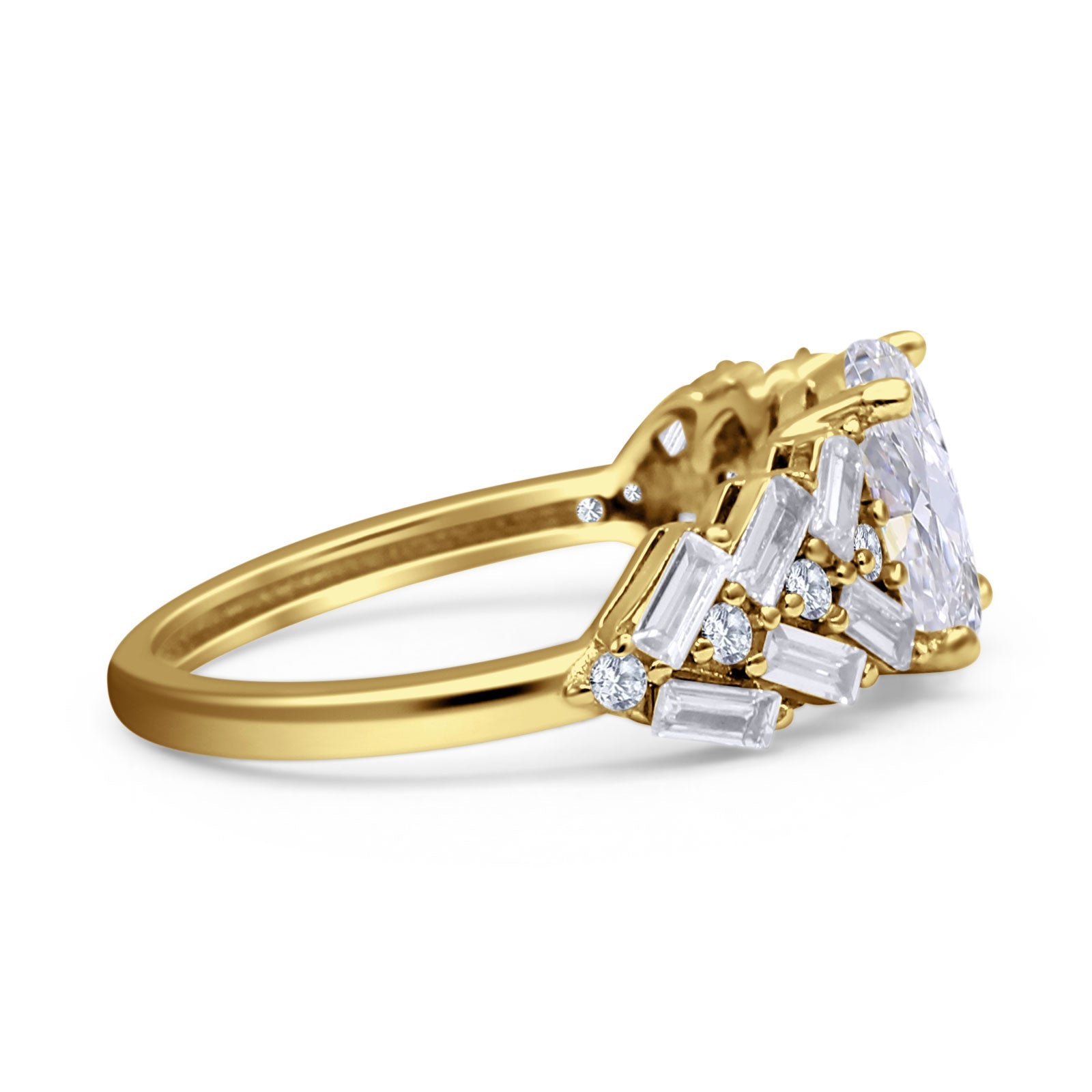 Oval Natural Stone Wedding Cocktail Ring