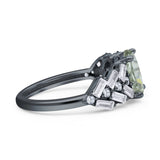 Oval Natural Stone Wedding Cocktail Ring