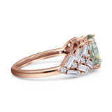 Oval Natural Stone Wedding Cocktail Ring