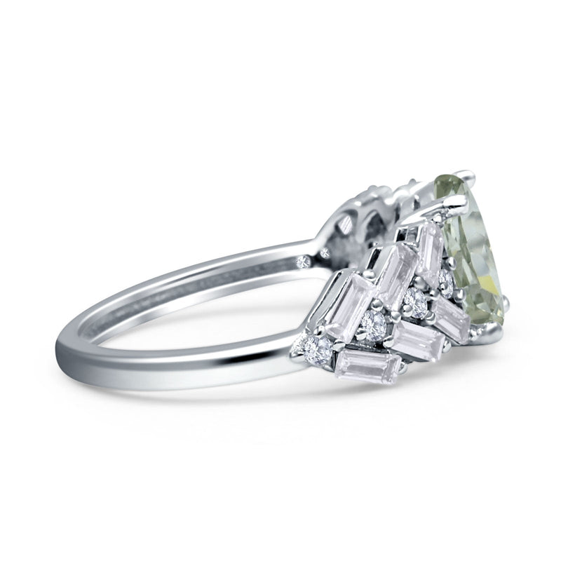 Oval Natural Stone Wedding Cocktail Ring