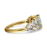 Oval Natural Stone Wedding Cocktail Ring