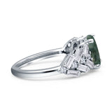 Oval Natural Stone Wedding Cocktail Ring