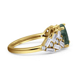 Oval Natural Stone Wedding Cocktail Ring