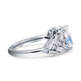 Oval Natural Stone Wedding Cocktail Ring